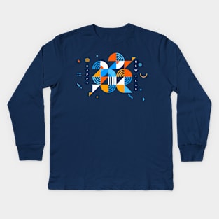 Happy New Year 2022 // Modern Geometric Design Kids Long Sleeve T-Shirt